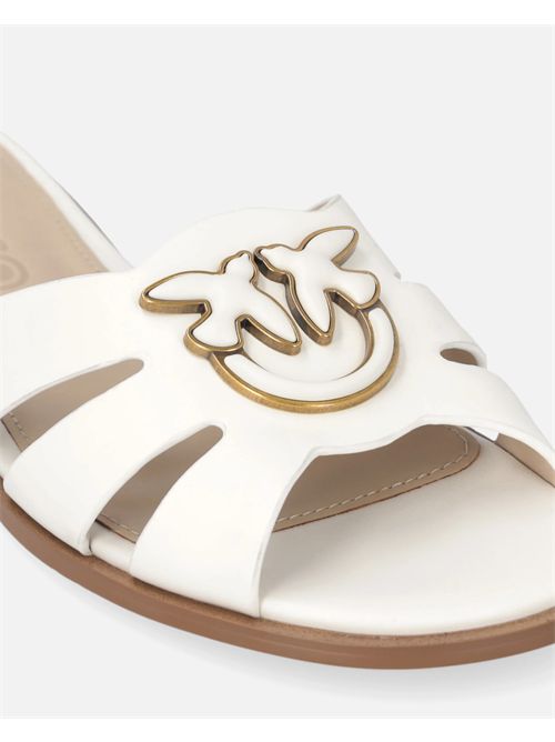 Ciabattine in pelle con logo Love Birds PINKO | SD0463P001Z12